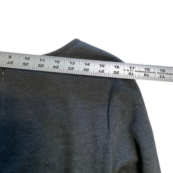 Madewell Charcoal Heather Gray Long bell sleeve Knit Tunic Dress Size M - Picture 13 of 14